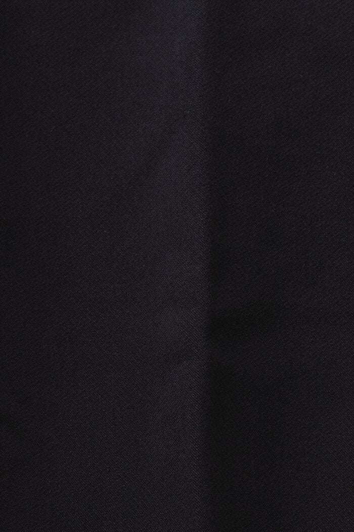 Korkeavyötäröiset chinot laskoksilla, BLACK, detail image number 5