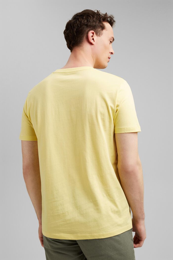 Printtikuvioitu jersey-t-paita, 100 % luomupuuvillaa, LIGHT YELLOW, detail image number 3