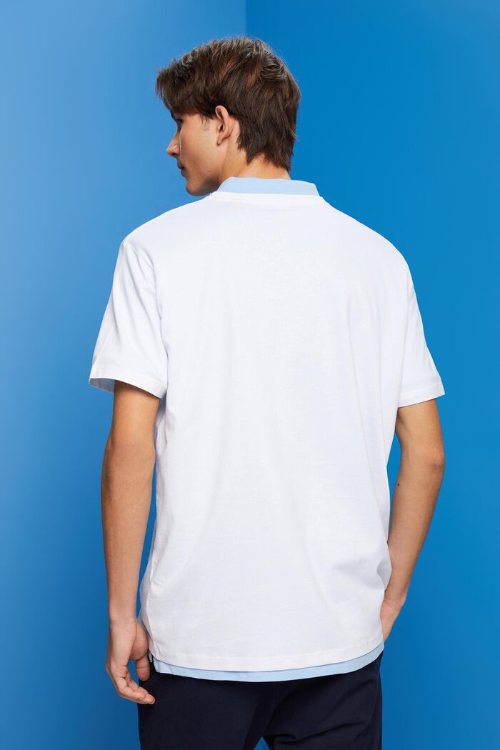 Puuvillainen t-paita tehosteraidalla, WHITE, detail image number 3