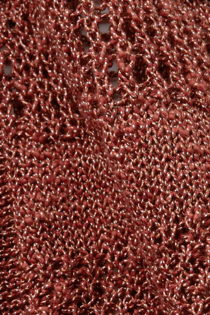 Hihaton muliinineulepusero puuvillasekoitetta, TERRACOTTA, detail image number 4