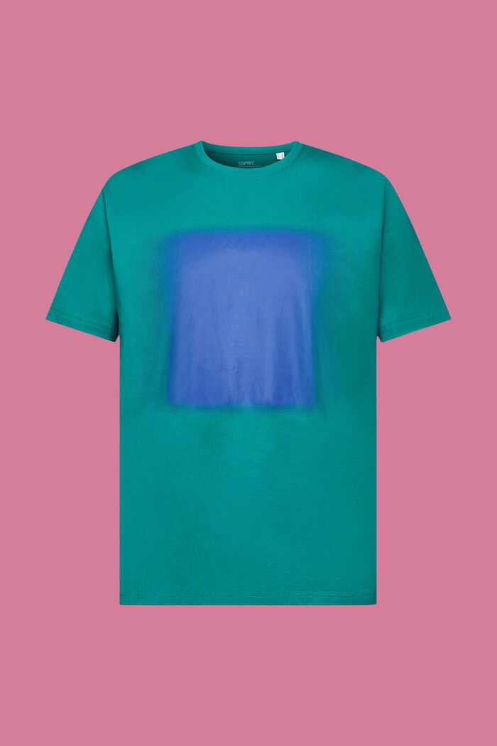 Puuvillainen t-paita, jossa printti, EMERALD GREEN, detail image number 6
