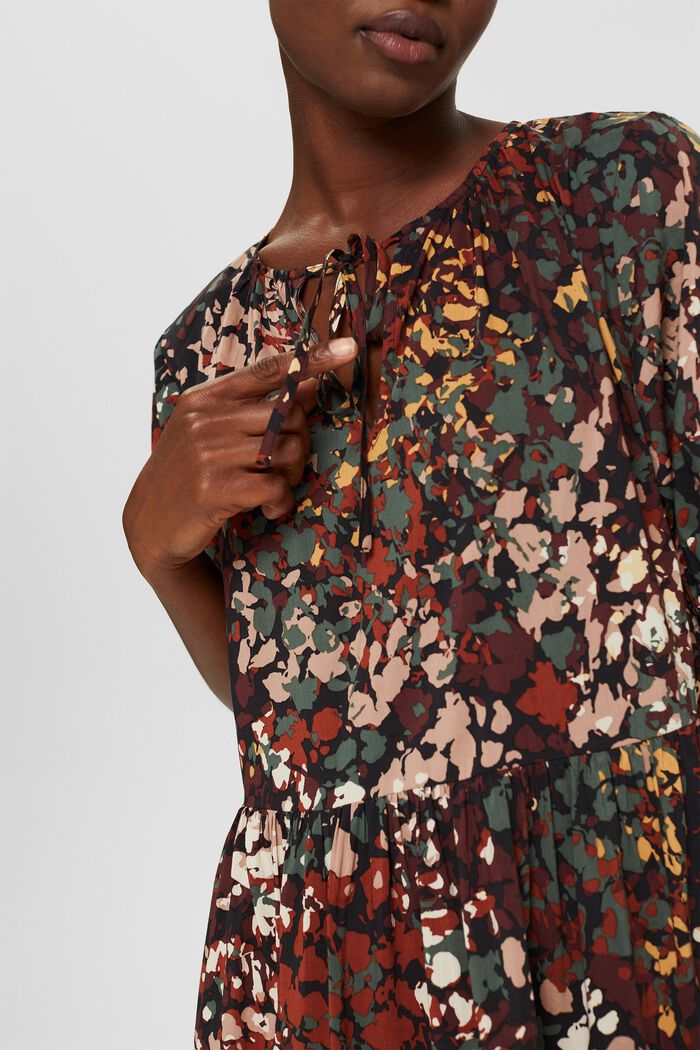 Painokuvioitu mekko puuvillasekoitetta, BLACK, detail image number 3