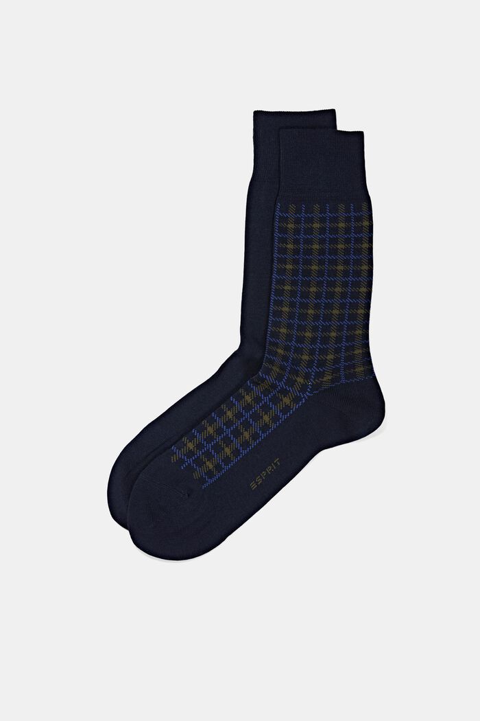2 paria sukkia, luomupuuvillasekoitetta, MARINE, detail image number 0
