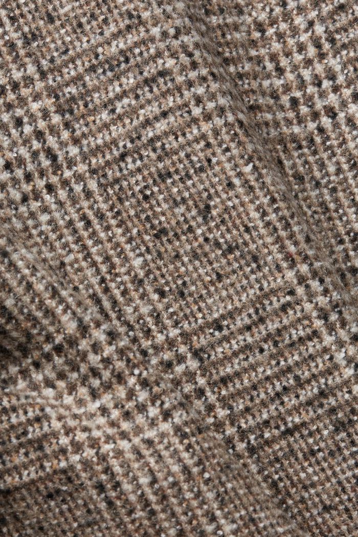 Ruudullinen bukleebleiseri villasekoitetta, BROWN, detail image number 4