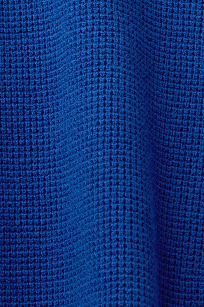 Puuvillaneule vetoketjukauluksella, BRIGHT BLUE, detail image number 5