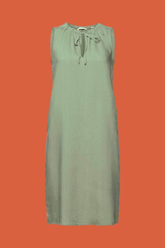 Hihaton mekko joustavalla kauluksella, PALE KHAKI, detail image number 6