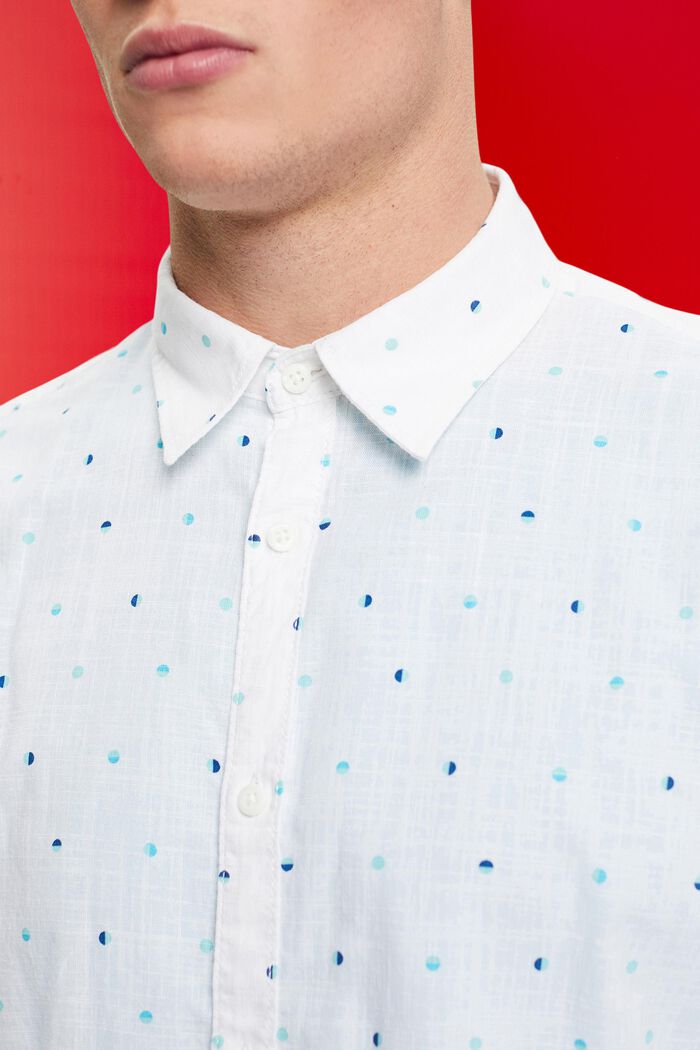 Pintakuvioitu paita, jossa pilkkukuvio, WHITE, detail image number 2