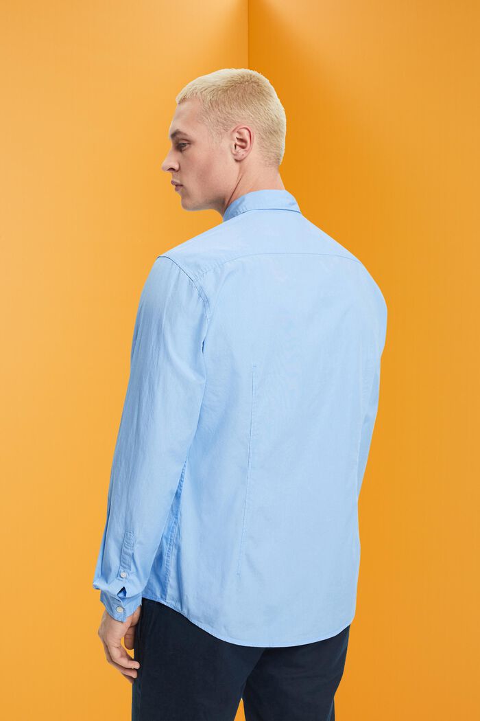 Slim fit, paita vastuullista puuvillaa, LIGHT BLUE, detail image number 3