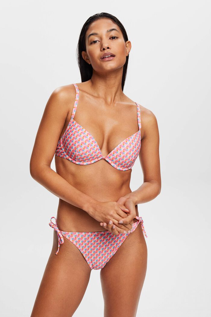 Moniväriset bikinihousut, joissa solmittavat nauhat, PINK FUCHSIA, detail image number 0