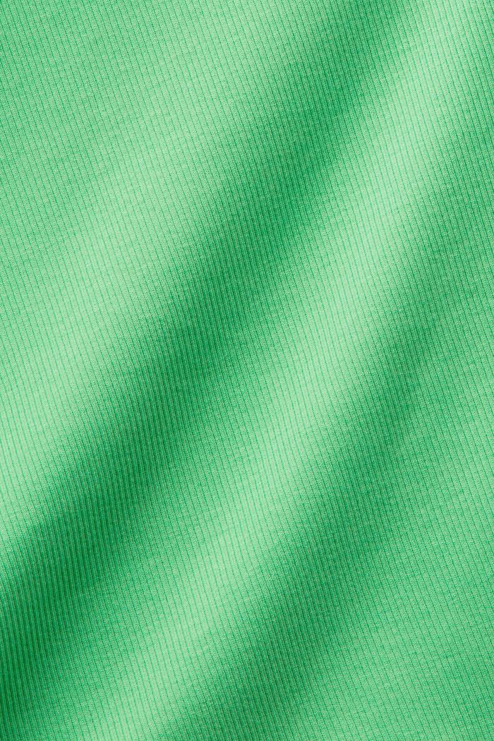 Vajaapituinen t-paita ribbipuuvillaa, CITRUS GREEN, detail image number 5