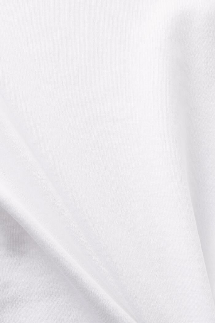 V-aukkoinen t-paita puuvillaa, WHITE, detail image number 5