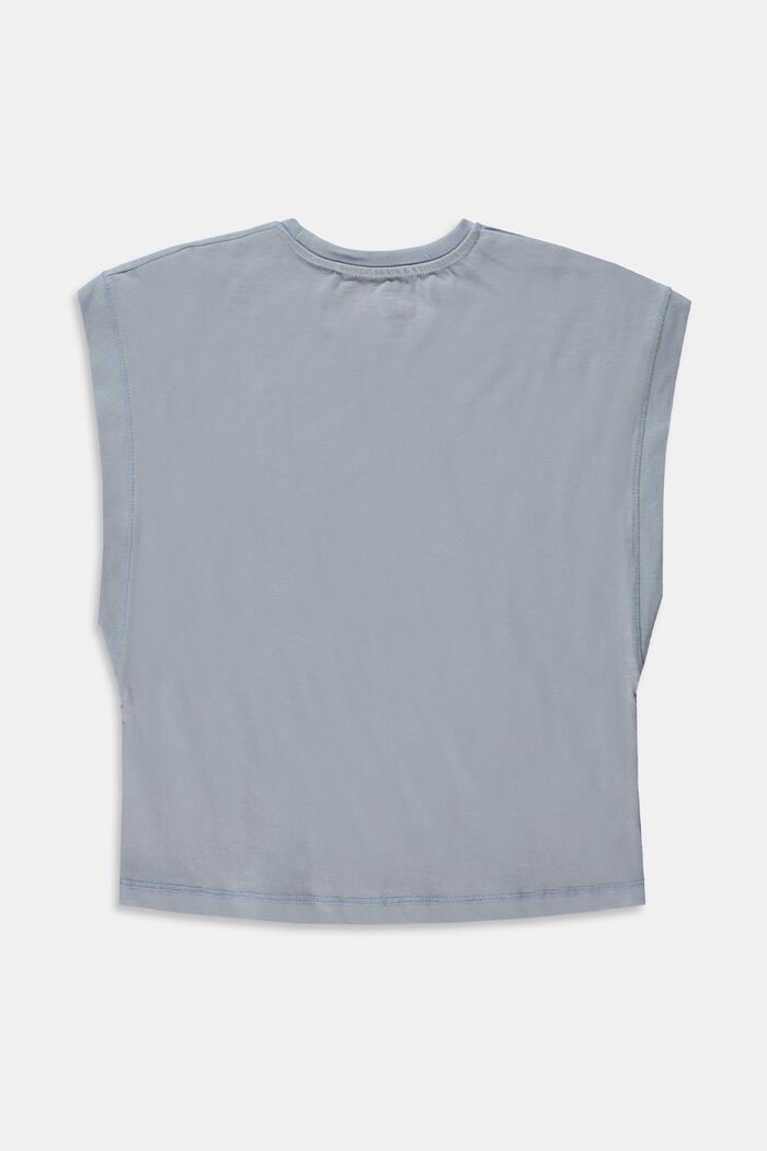 Laatikkomainen T-paita 100 % puuvillaa, PASTEL BLUE, detail image number 1