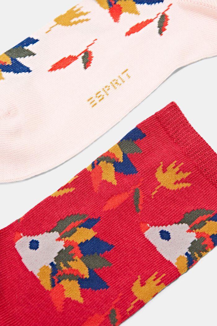 2 paria luomupuuvillasekoitteesta valmistettuja sukkia, ROSE/RED, detail image number 1