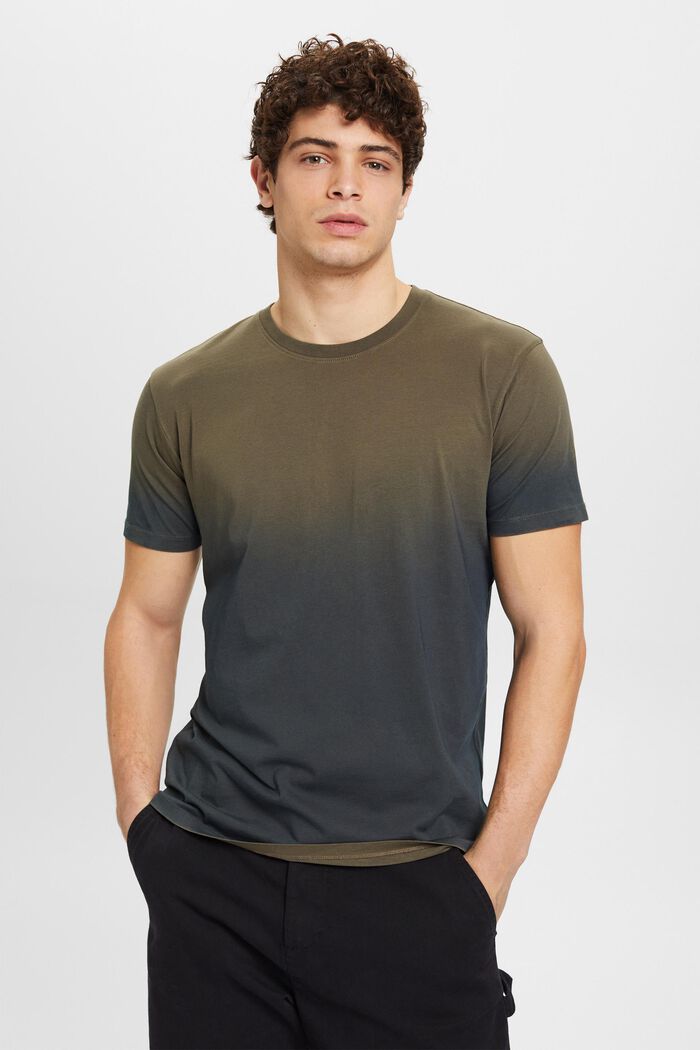 Kaksisävyinen, haalistuvasti värjätty T-paita, KHAKI GREEN, detail image number 0