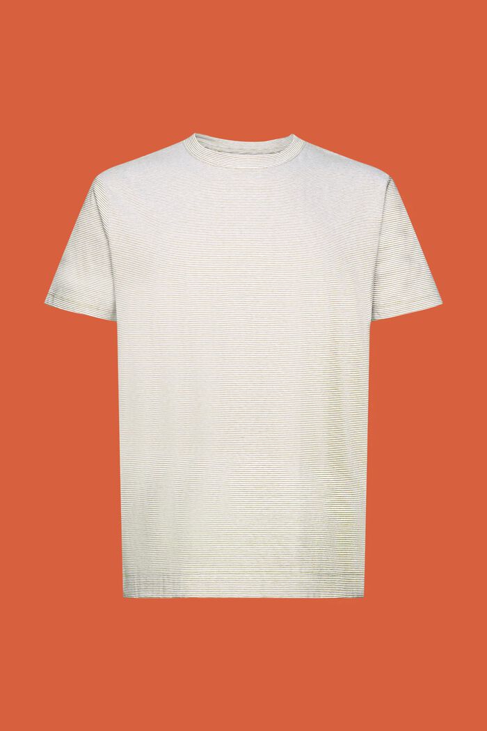 Raidallinen jersey-t-paita puuvillan ja pellavan sekoitetta, LEAF GREEN, detail image number 6