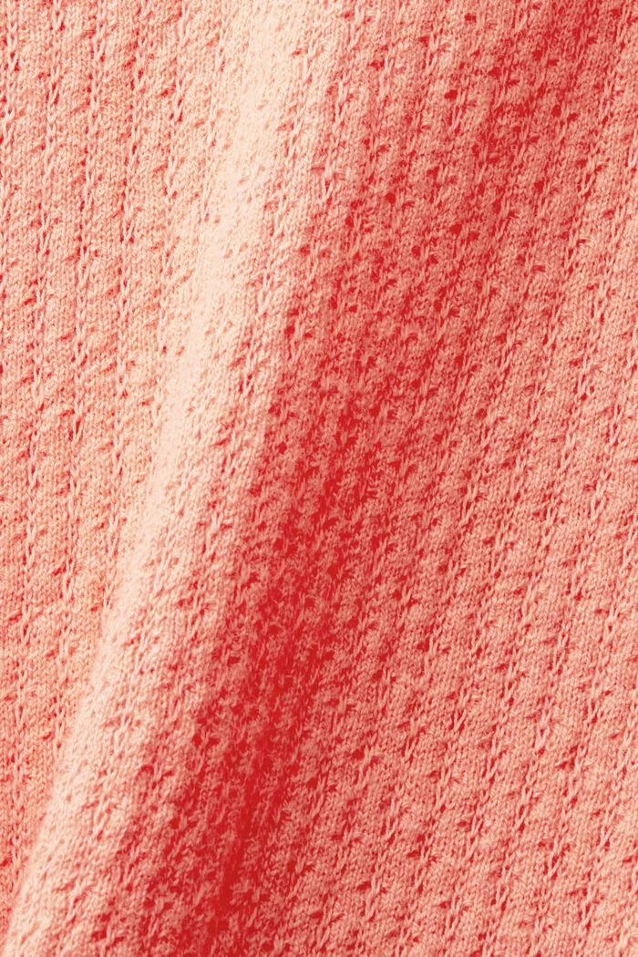 Pointelle-kuvioitu neulepusero silkkisekoitetta, CORAL, detail image number 6