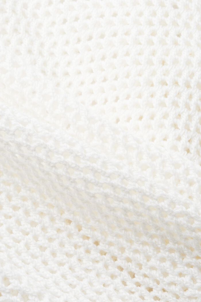 Verkkokankainen neulepusero vastuullista puuvillaa, OFF WHITE, detail image number 5
