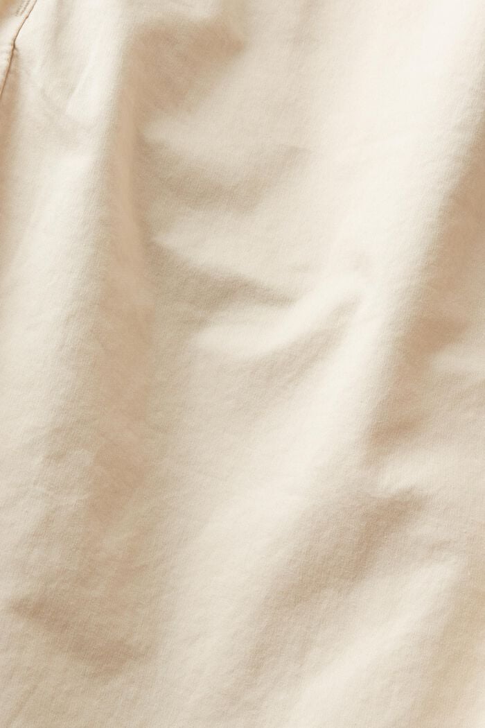 Leveälahkeiset housut popliinia, CREAM BEIGE, detail image number 6