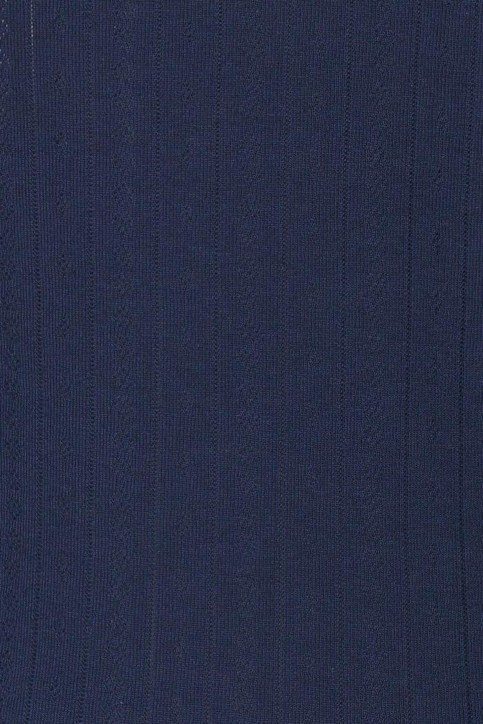 Reikäkuvioinen, pitkähihainen paita luomupuuvillaa, DARK BLUE, detail image number 3