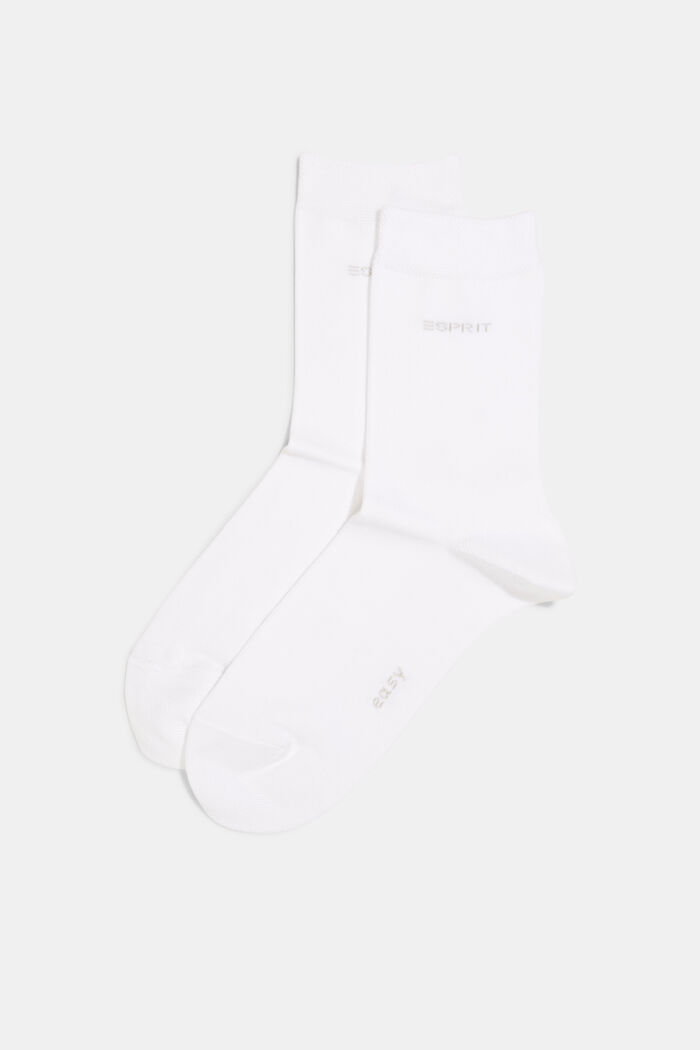 2 paria sukkia, luomupuuvillasekoitetta, WHITE, detail image number 0