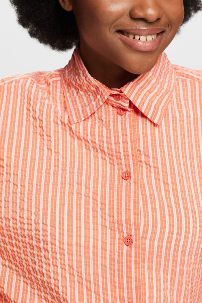 Ryppypintainen ja raidallinen paitapusero, BRIGHT ORANGE, detail image number 3