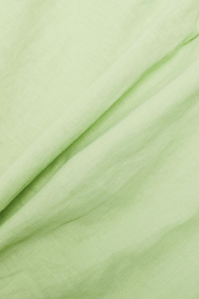 Hihaton, rypytetty pusero pellavaa ja puuvillaa, LIGHT GREEN, detail image number 5