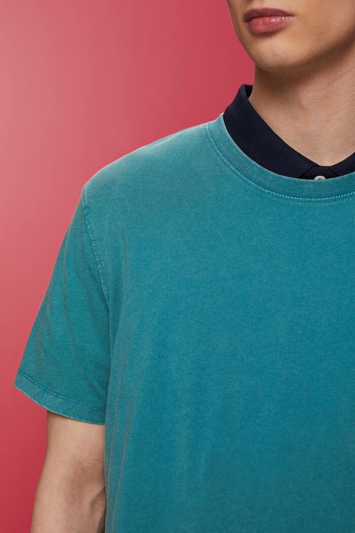 Lankavärjätty jersey-t-paita, 100 % puuvillaa, TEAL BLUE, detail image number 2