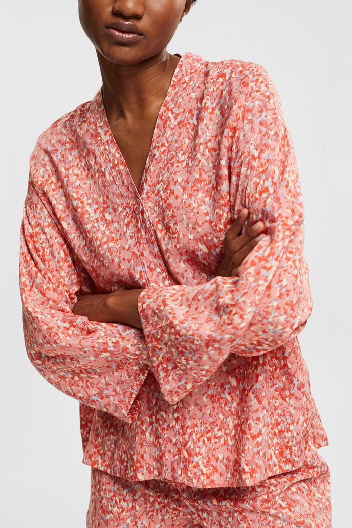 Pilkkukuvioitu pyjama, LENZING™ ECOVERO™, TERRACOTTA, detail image number 2