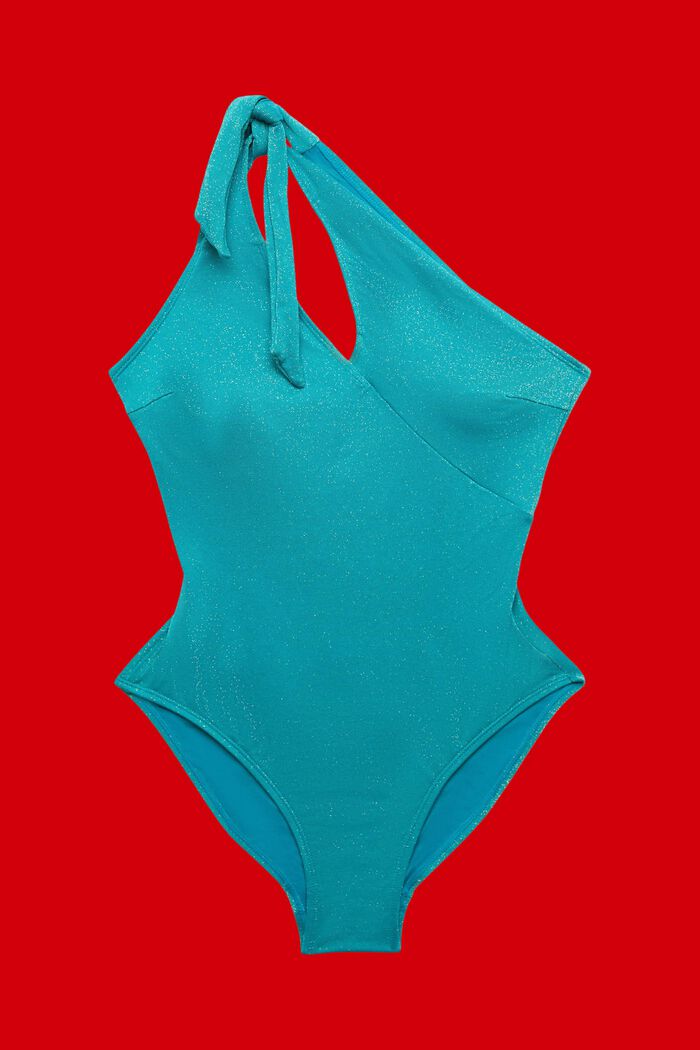 Kimmeltävä uimapuku, yksiolkaiminen malli, TEAL BLUE, detail image number 3