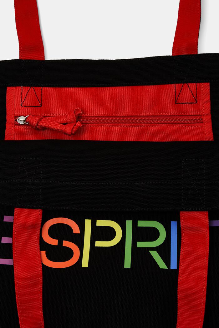 Logollinen tote bag kanvasta, BLACK, detail image number 1