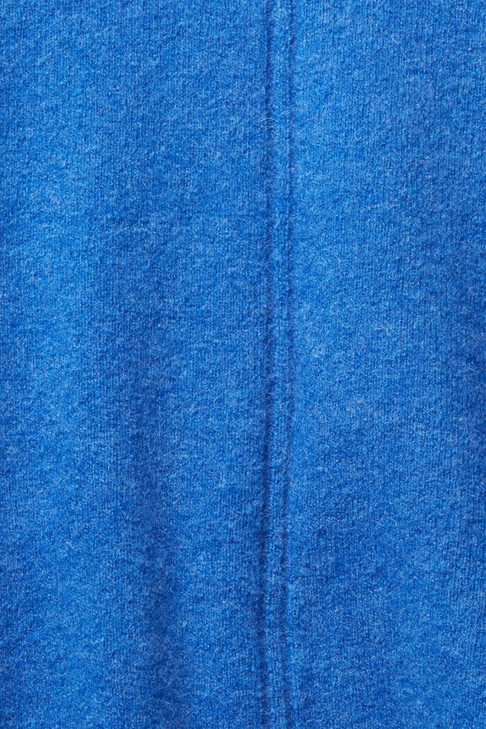 Sisältää villaa: pörröinen neulepusero, jossa pystykaulus, BRIGHT BLUE, detail image number 1