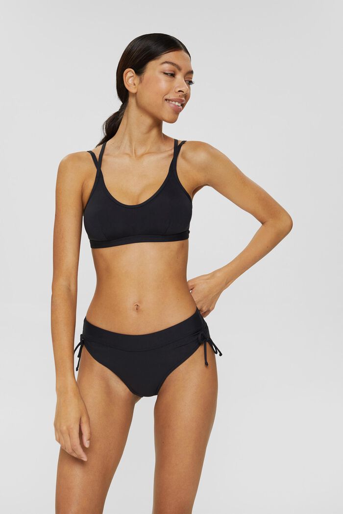 Kierrätettyä: bikinihousut, joissa rypytykset, BLACK, detail image number 1
