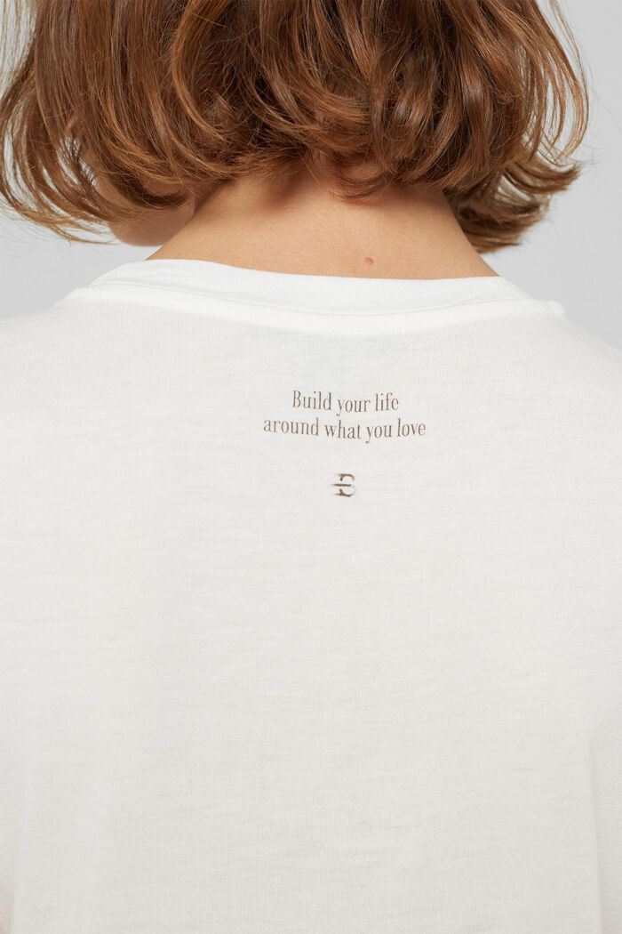 Tekstikuvioinen T-paita, LENZING™ ECOVEROA™, OFF WHITE, detail image number 5