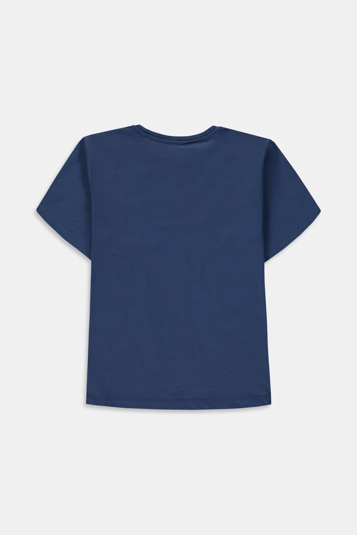 Puuvillainen T-paita, jonka rinnan kohdalla positiivinen painatus, BLUE, detail image number 1