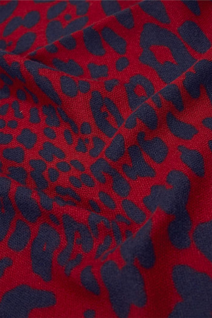 Kierrätettyä: leopardikuvioitu huivi, DARK RED, detail image number 1