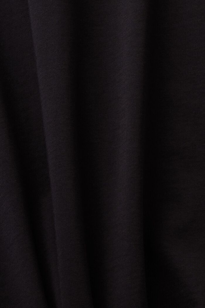 V-aukkoinen T-paita puuvillaa, slim fit -malli, BLACK, detail image number 5
