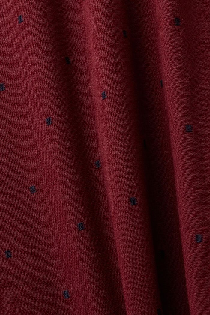 Kirjailtu Slim Fit -paita puuvillaa, GARNET RED, detail image number 5