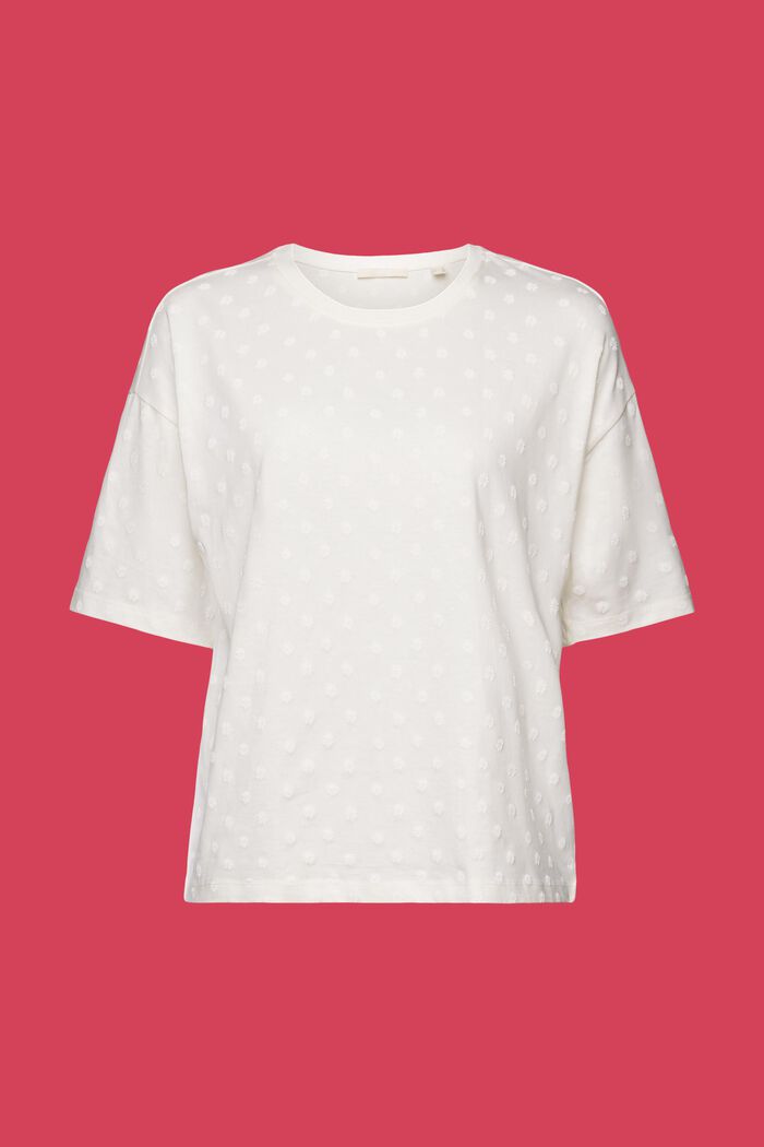 Sävy sävyyn painettu t-paita, 100 % puuvillaa, OFF WHITE, detail image number 6