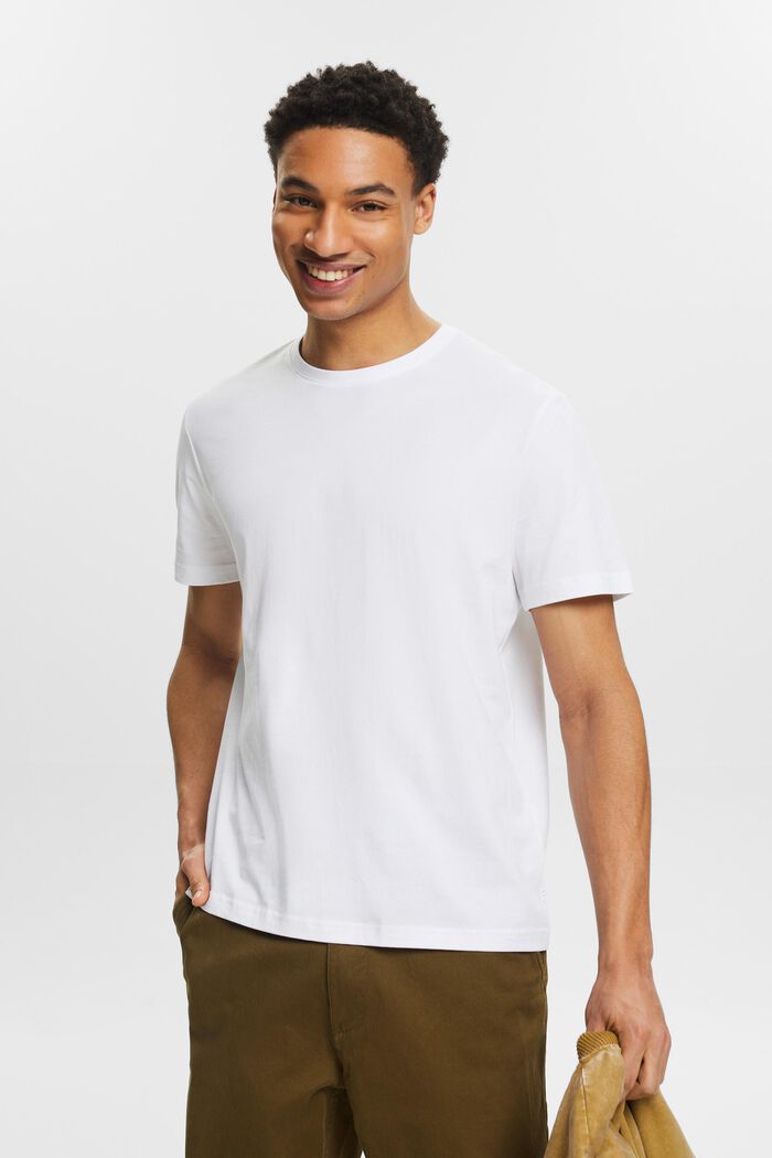 Lyhythihainen t-paita pyöreällä pääntiellä, WHITE, detail image number 0