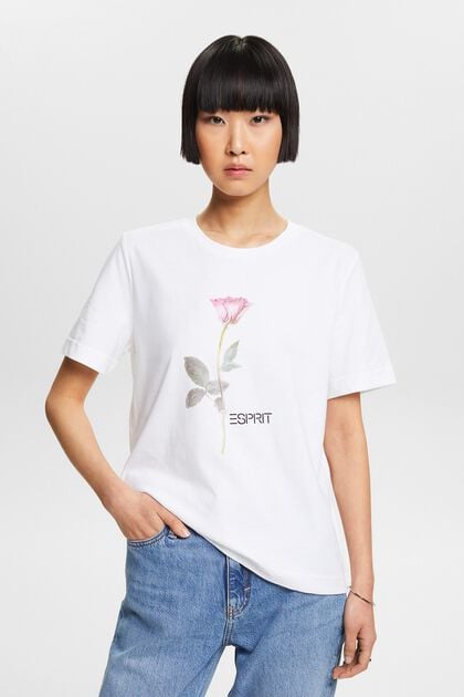 Graafisesti kuvioitu t-paita puuvillaa