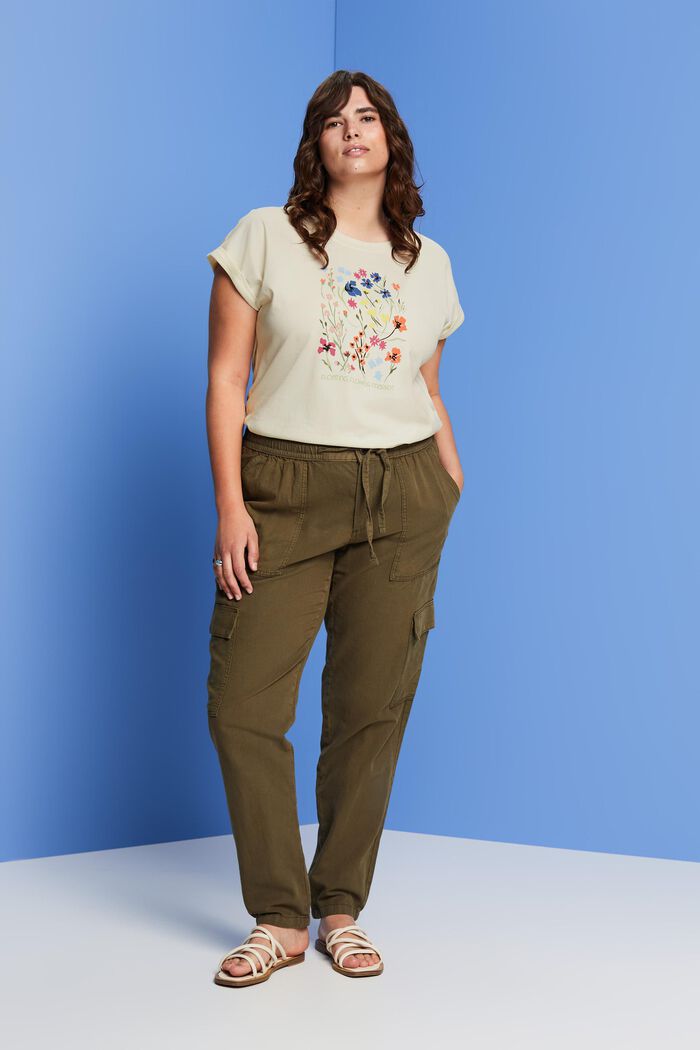 CURVY – T-paita, jossa painatus edessä, 100 % puuvillaa, ICE, detail image number 4