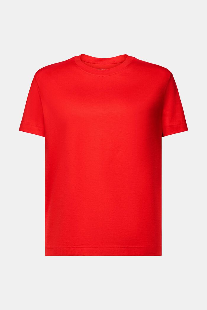 Pima-puuvillasta valmistettu T-paita, jossa pyöreä pääntie, RED, detail image number 5