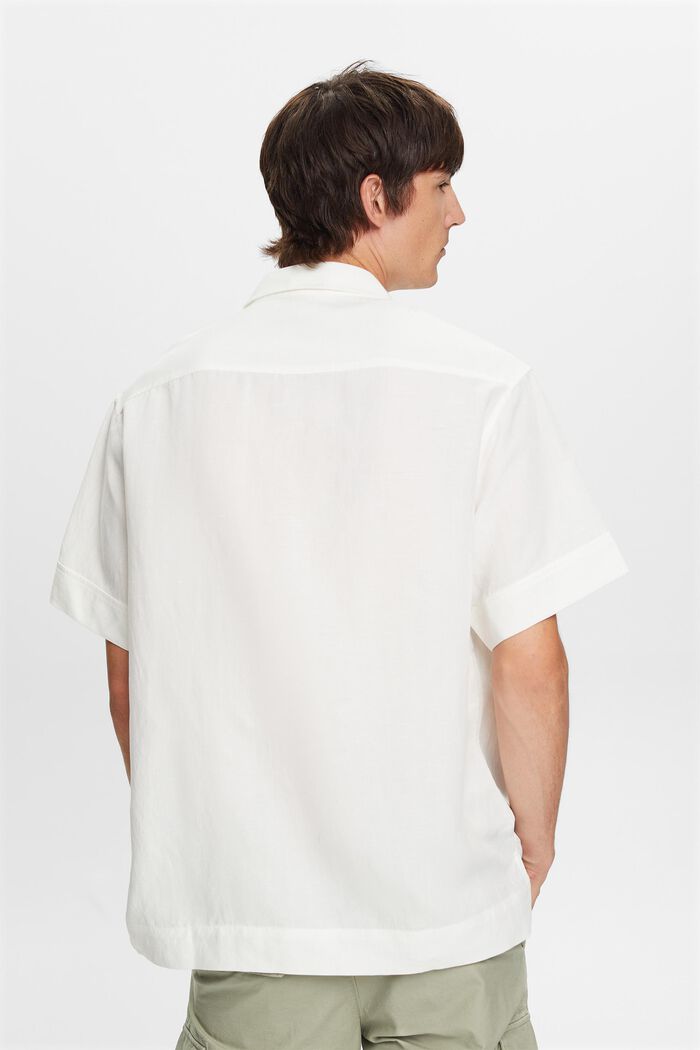 Lyhythihainen paita pellavasekoitetta, WHITE, detail image number 3