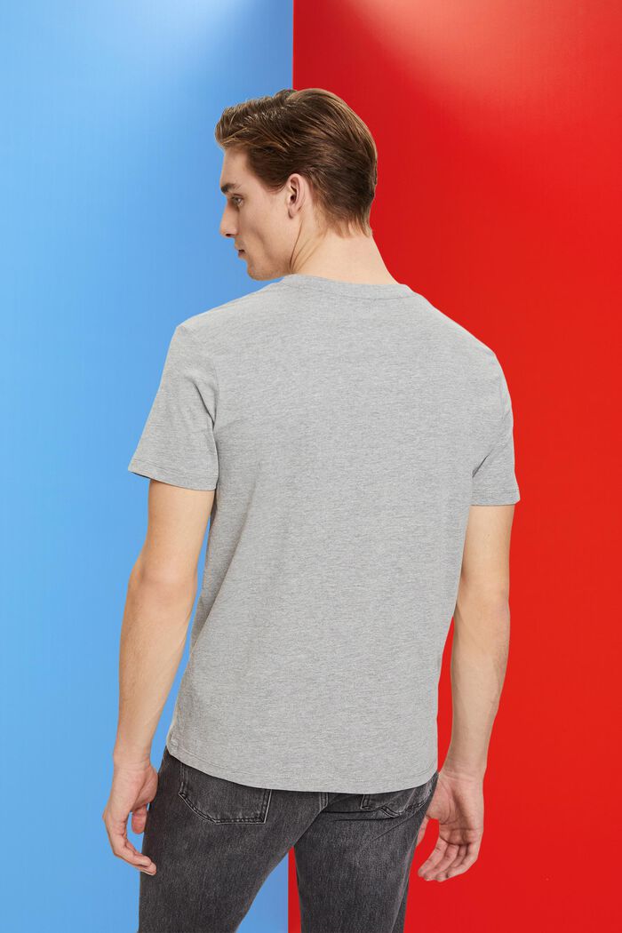 Slim fit -mallinen jersey-T-paita, jossa V-pääntie, MEDIUM GREY, detail image number 3