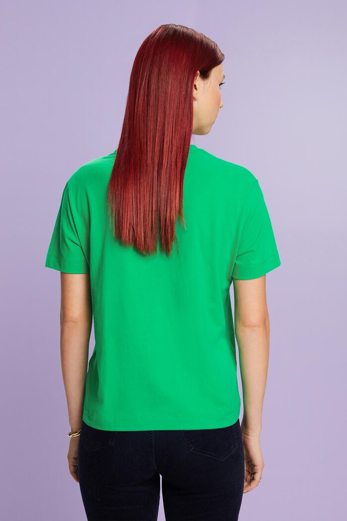 Lyhythihainen T-paita, jossa pyöreä pääntie, GREEN, detail image number 4