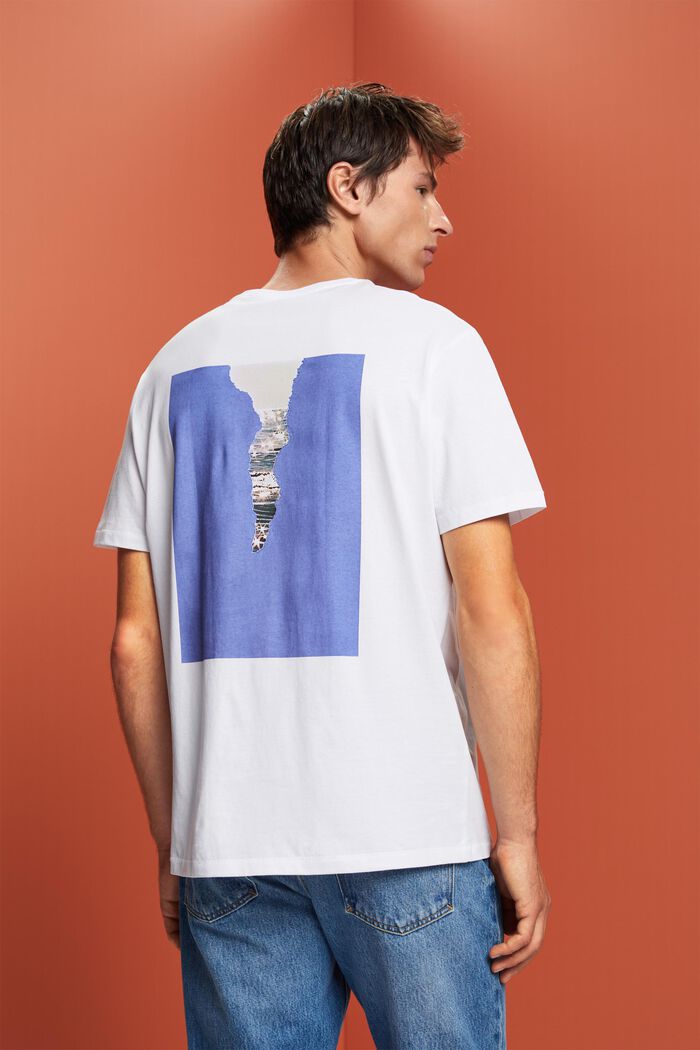 Jersey-t-paita 100 % puuvillaa, selässä painatus, WHITE, detail image number 3