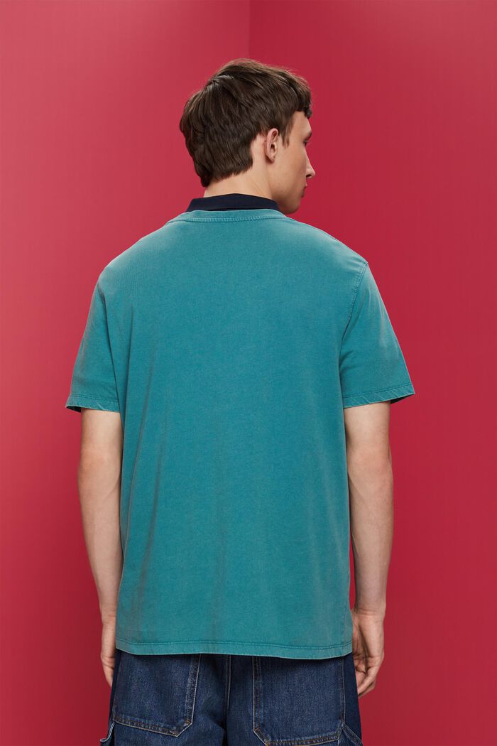 Lankavärjätty jersey-t-paita, 100 % puuvillaa, TEAL BLUE, detail image number 3