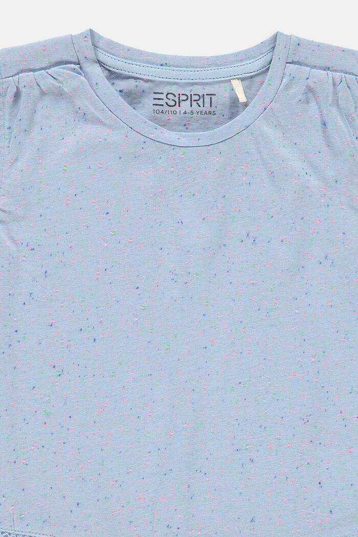 Nyppykohopintainen T-paita, jossa virkattua pitsiä, BLUE LAVENDER, detail image number 2