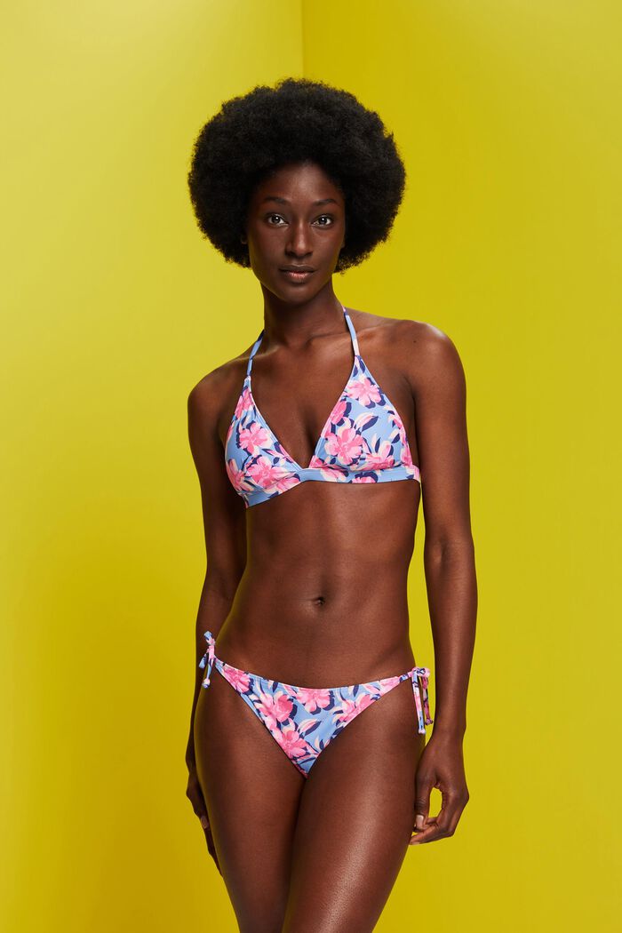Kierrätetty: sivuilta solmittavat bikinihousut, LIGHT BLUE LAVENDER, detail image number 0