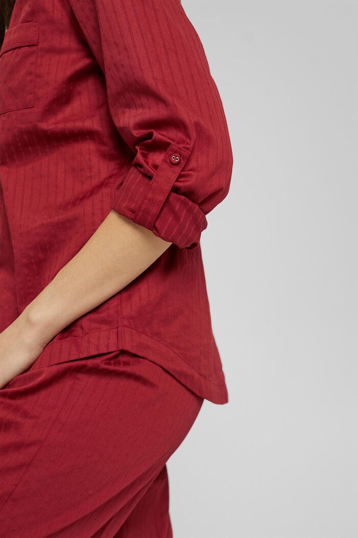 Pitkä pyjama 100 % puuvillaa, CHERRY RED, detail image number 2